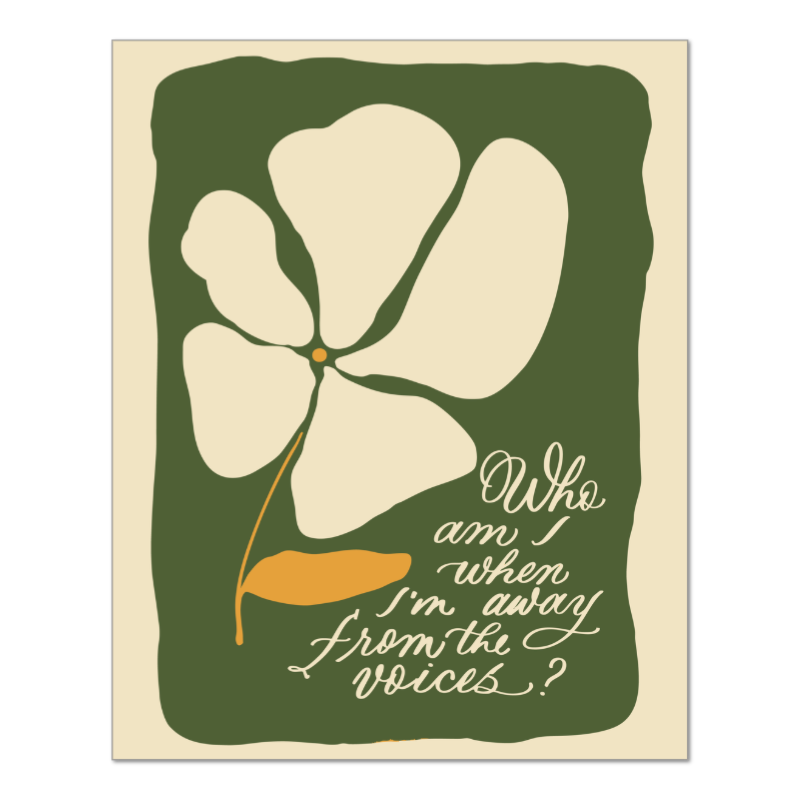 Away From the Voices / Office Mindfulness Art for Working Moms / 8x10 Unframed